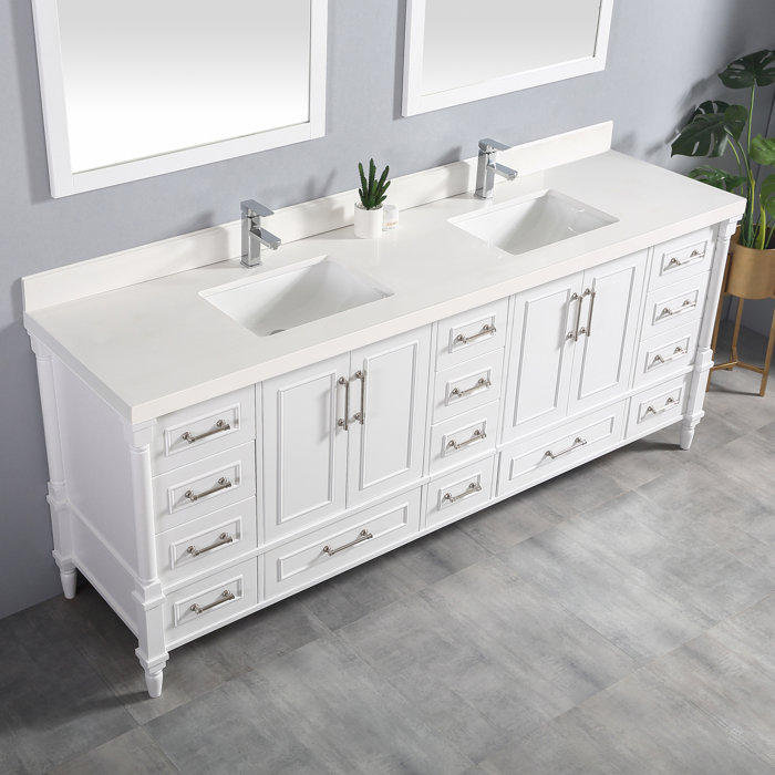 Willow Collections Aberdeen 84" Double Bathroom Vanity Set Wayfair